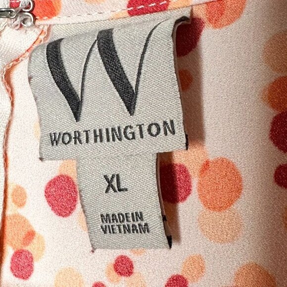 Worthington Polka Dot Dress XL Multicolor Party Office Cottage Retro Glam - Picture 4 of 8